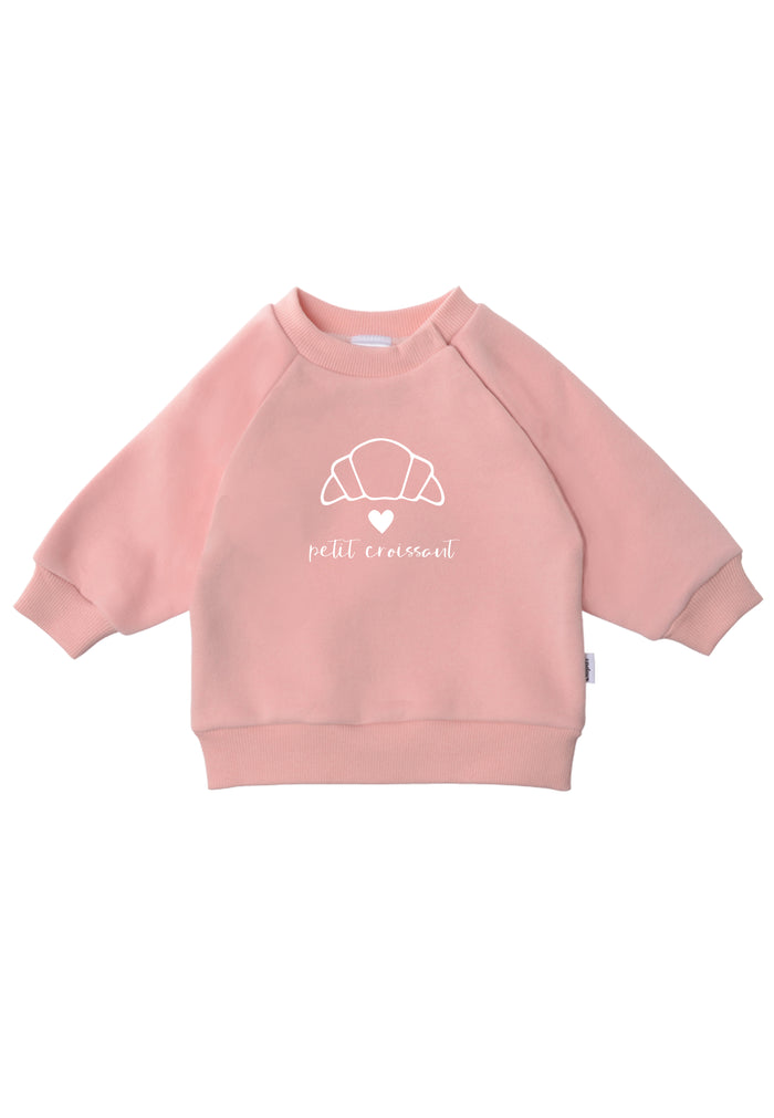 Sweatshirt in dusty pink mit Print "petit croissant"
