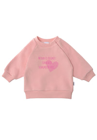 Sweatshirt in rosa mit coolem Wording "Wenn es regnet sind alle Schaukeln frei."