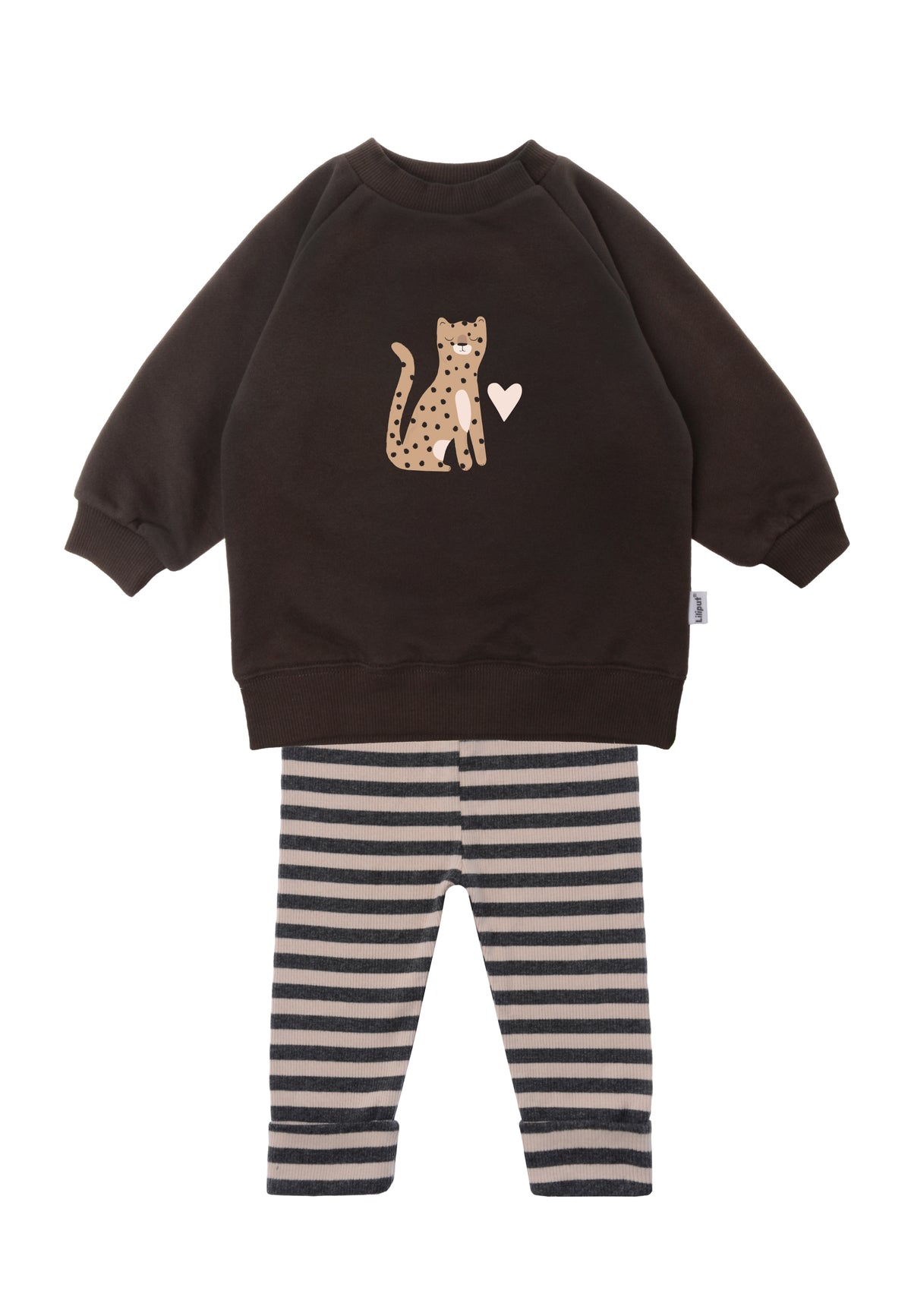 Sweatshirt Kombi mit niedlicher gestreifter Leggings