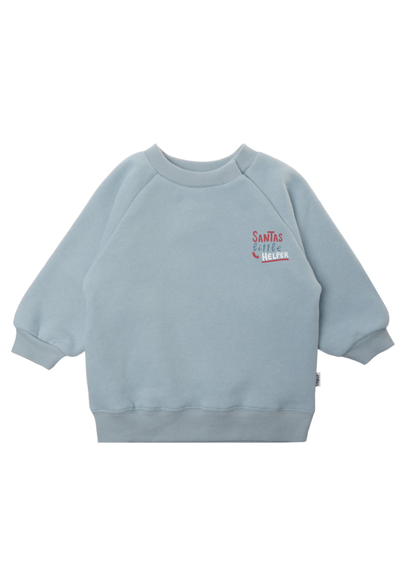 Sweatshirt in hellblau "Santas little helper" 