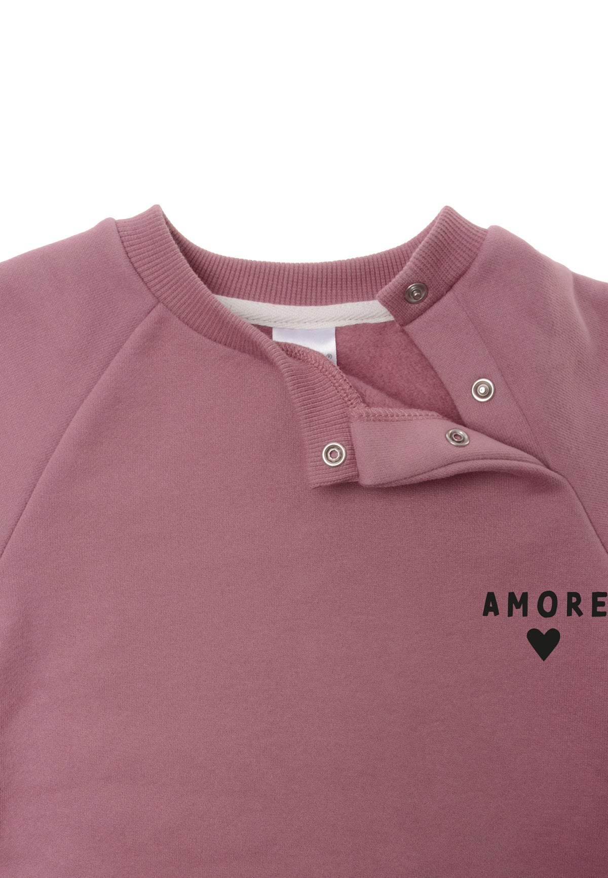 2tlg. Set mit Sweatshirt in rosenholz "amore" mit versteckten Druckknöpfen