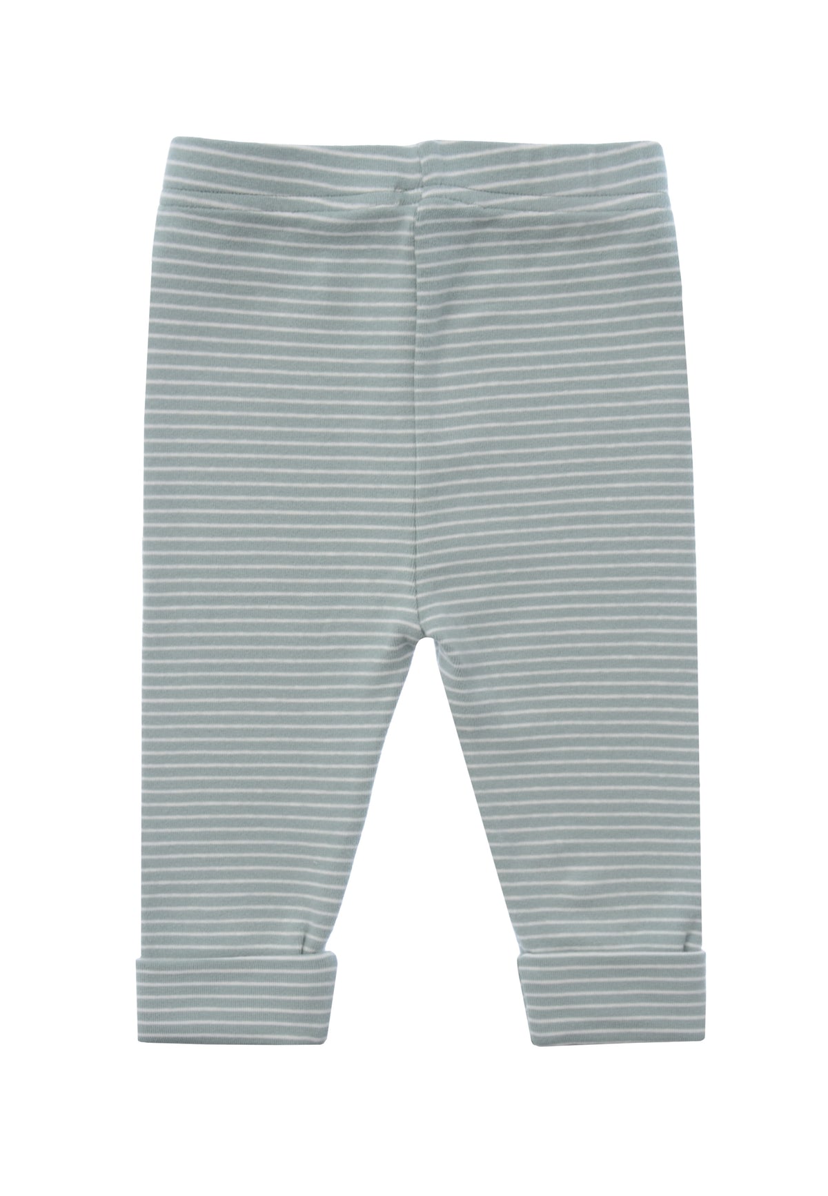Rückseite der schilf-ecru geringelten Leggings.