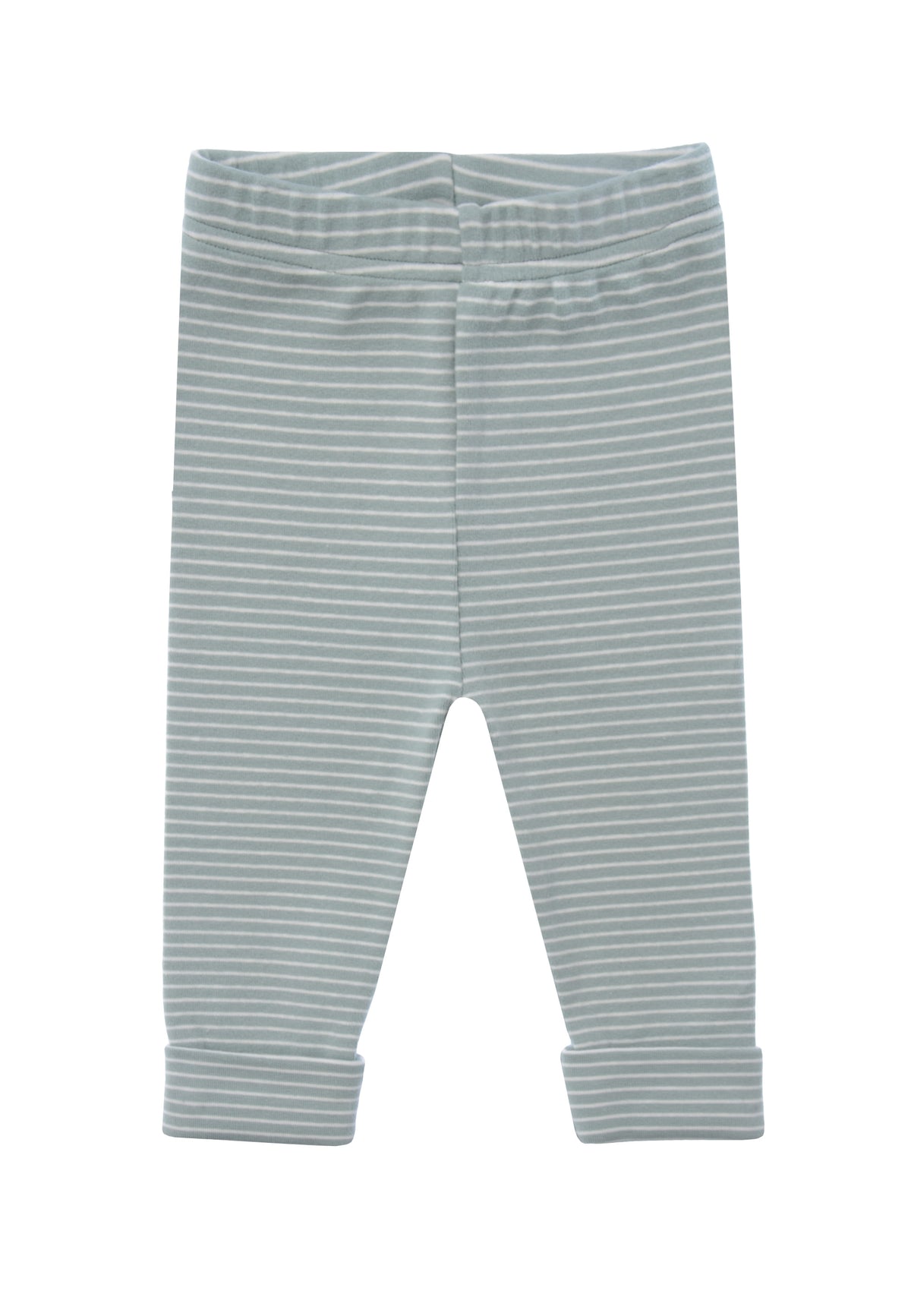Frontansicht der weichen Leggings mit sanften Streifen.