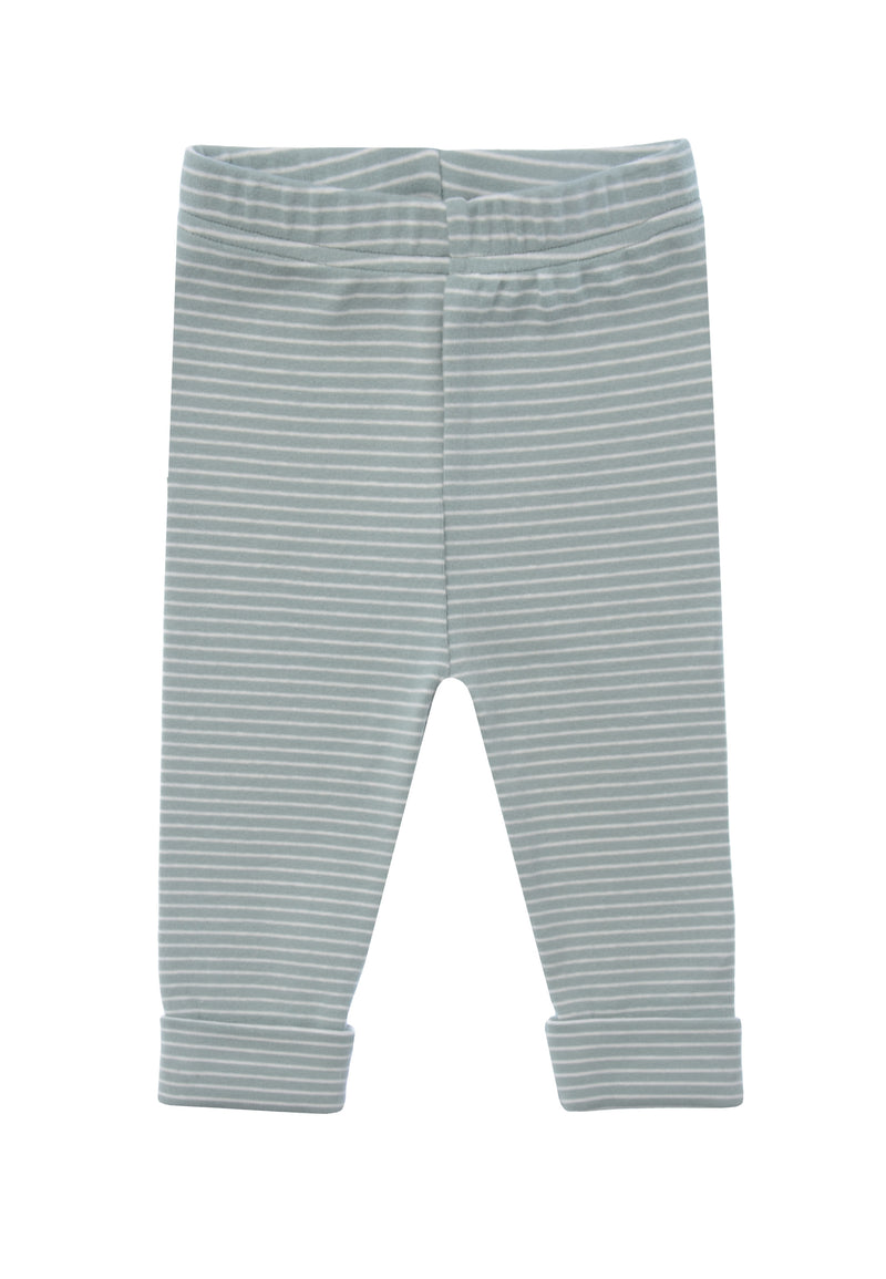 Frontansicht der weichen Leggings mit sanften Streifen.