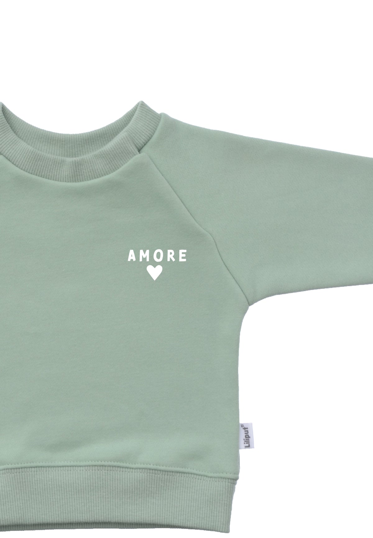 Im Detail Sweatshirt in schilf mit dem Druck "amore"
