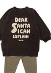 Rückseite vom 2tlg. Set mit Sweatshirt und Leggings mit Druck "dear santa i can explain..."