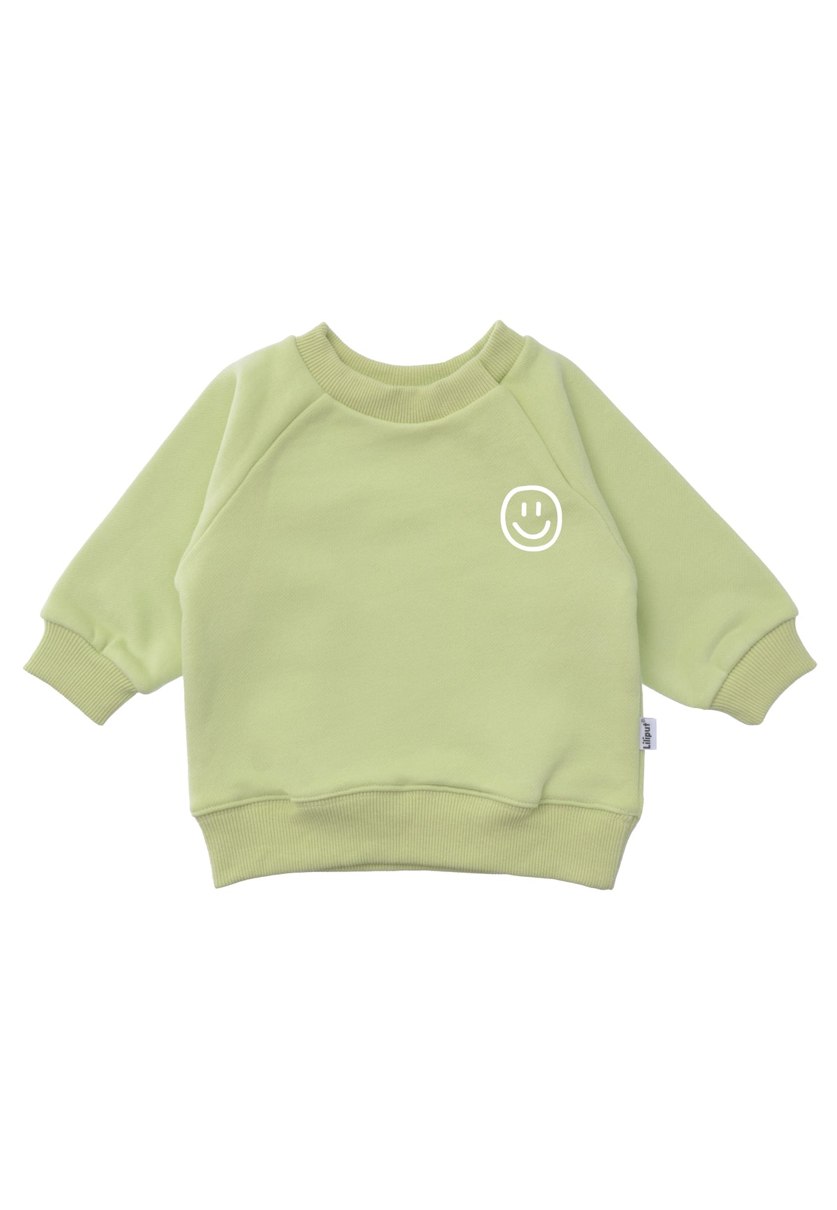 Sweatshirt in der hellgrün mit "smily" Print