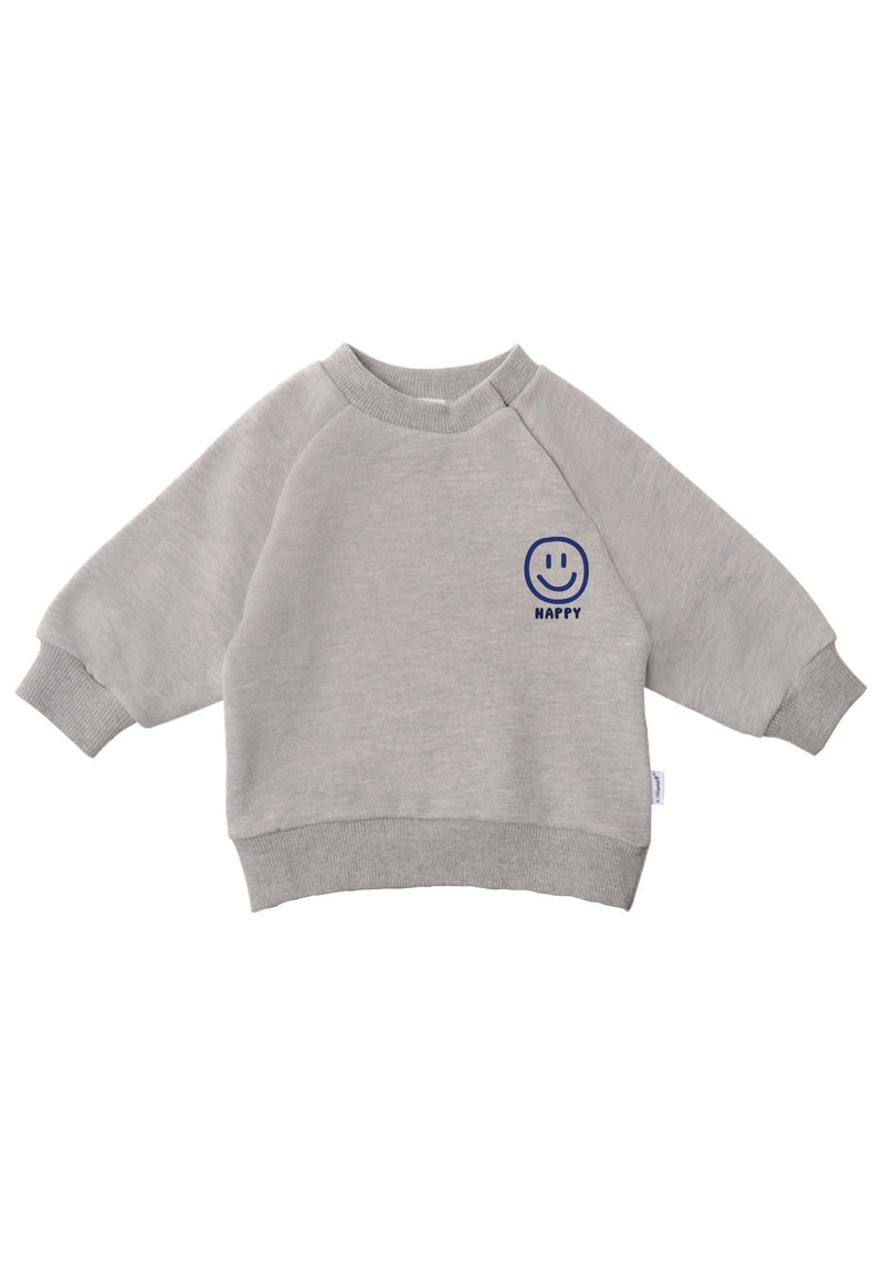 Sweatshirt mit „HAPPY“-Smiley-Print 