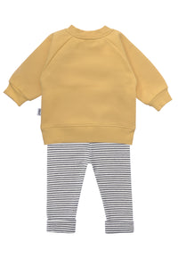 2tlg. Set mit Sweatshirt "Boo" in gelb und Leggings