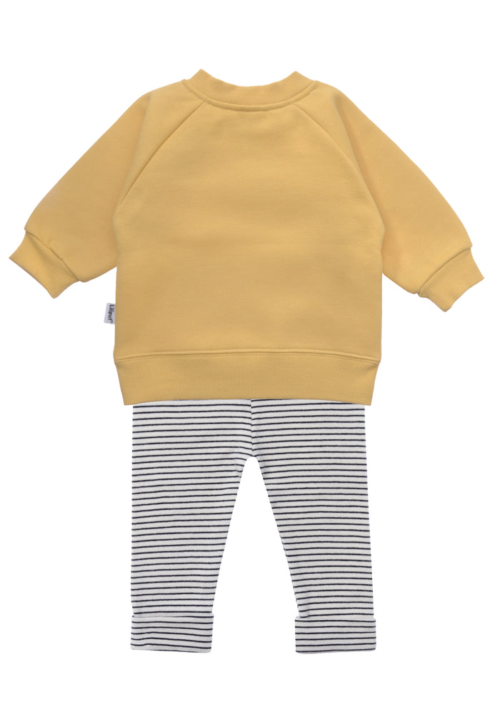 2tlg. Set mit Sweatshirt "Boo" in gelb und Leggings