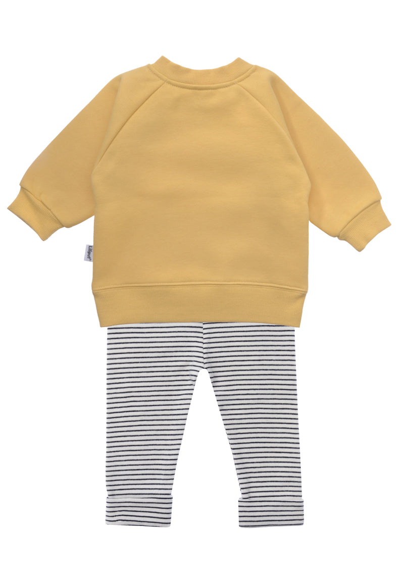 2tlg. Set mit Sweatshirt "Boo" in gelb und Leggings