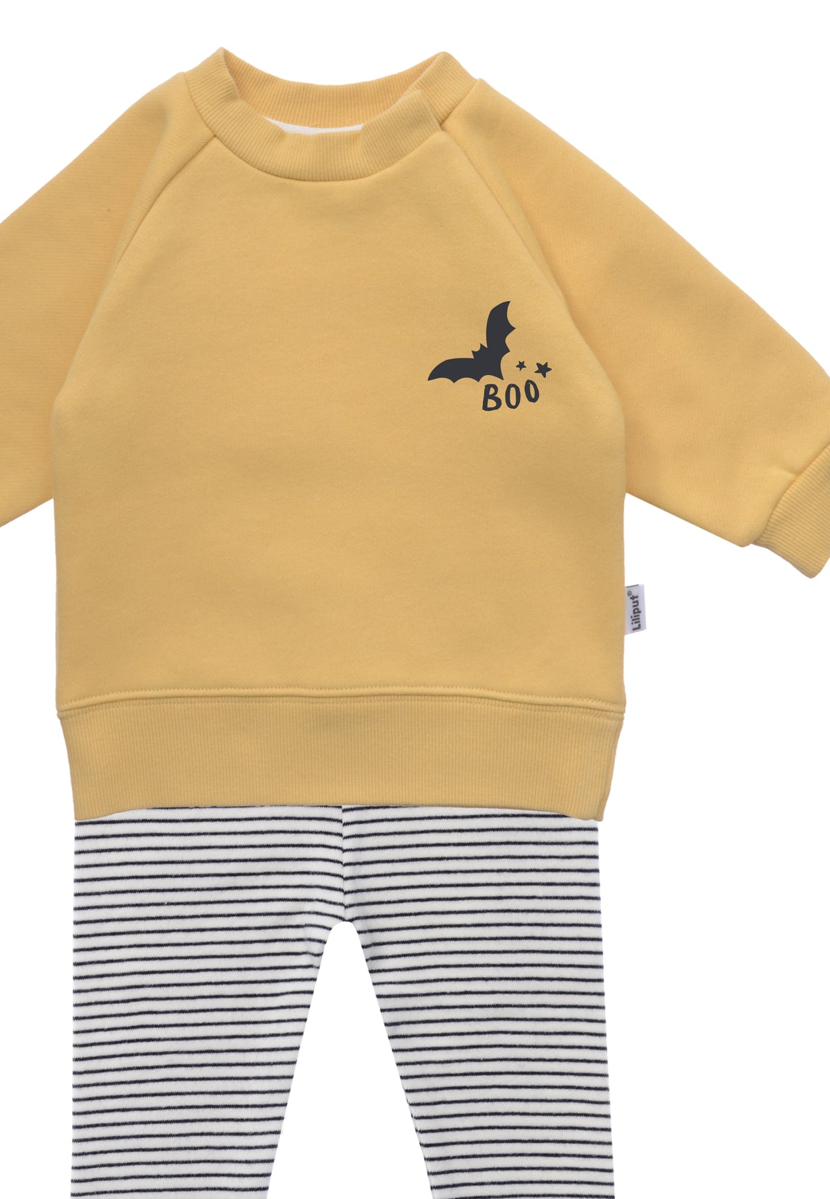 2tlg. Set mit Sweatshirt "Boo" in gelb und Leggings