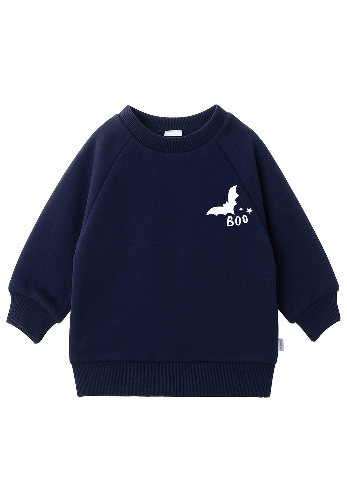 2tlg. Set mit Sweatshirt "Boo" in marine und Ringel Leggings
