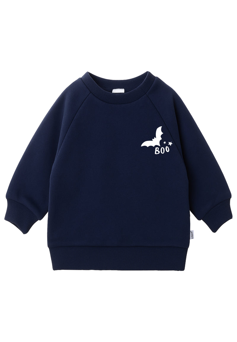 2tlg. Set mit Sweatshirt "Boo" in marine und Ringel Leggings
