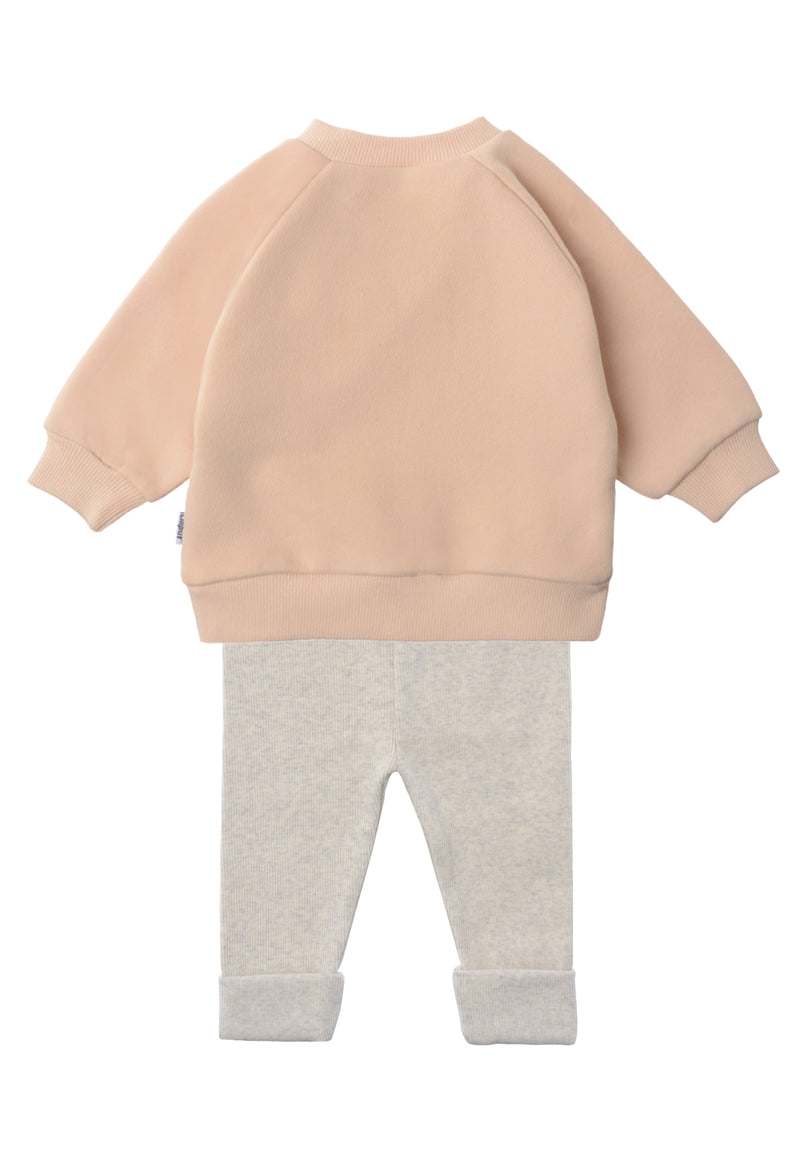 2tlg. Set mit Sweatshirt in beige "XMAS Maus" und Leggings