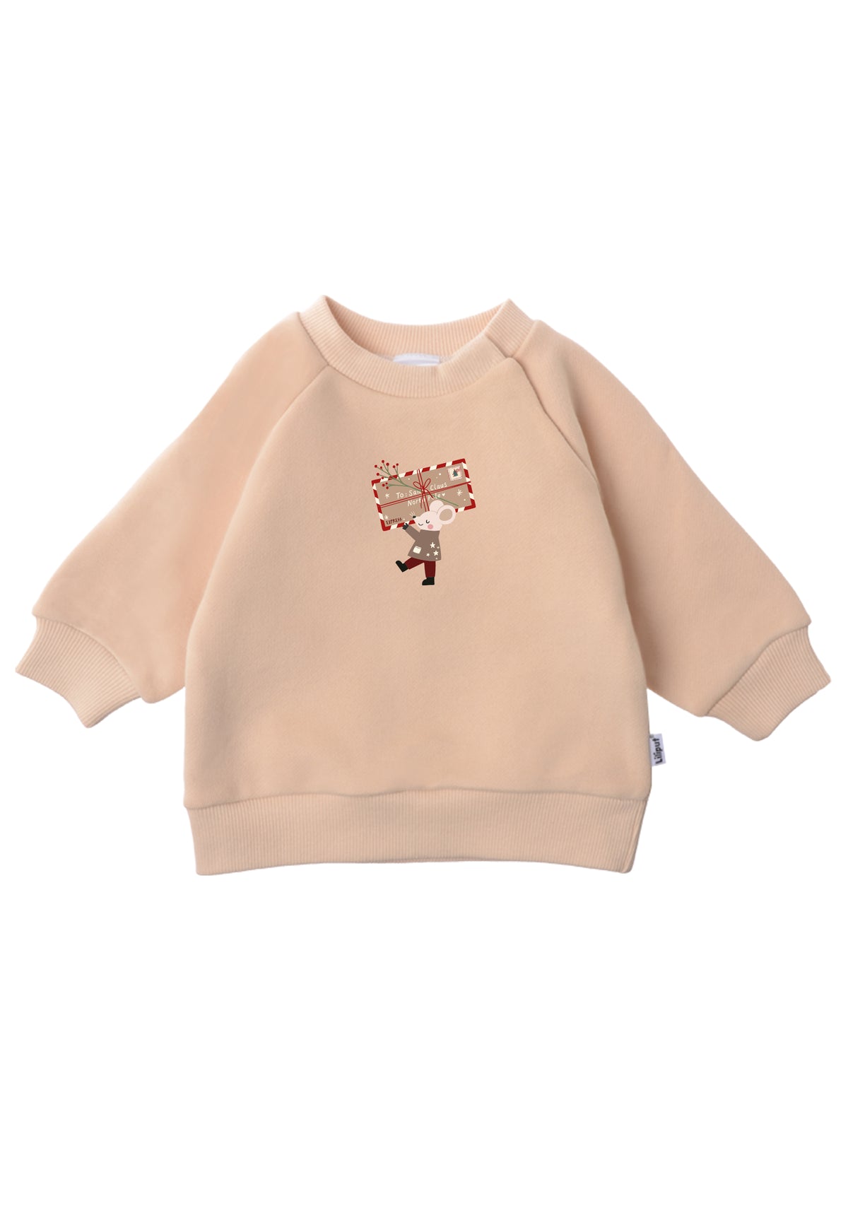 2tlg. Set mit Sweatshirt in beige "XMAS Maus" und Leggings