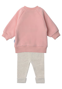 2tlg. Set mit Sweatshirt in rosa und "Holly Jolly Lebkuchen" Print und Leggings