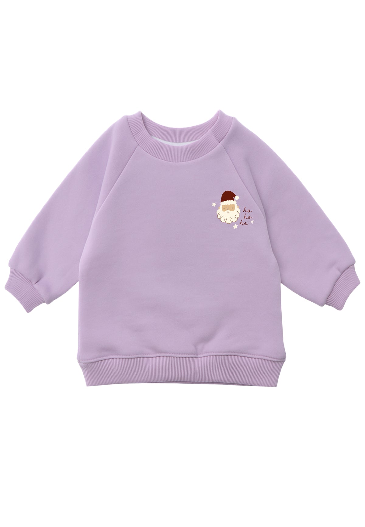 2tlg. Set mit Sweatshirt in flieder mit "Weihnachtsmann" Print und Leggings