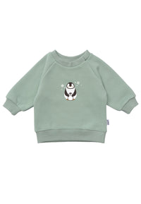 2tlg. Set mit Sweatshirt in schilf und "Pinguin" Print & Leggings