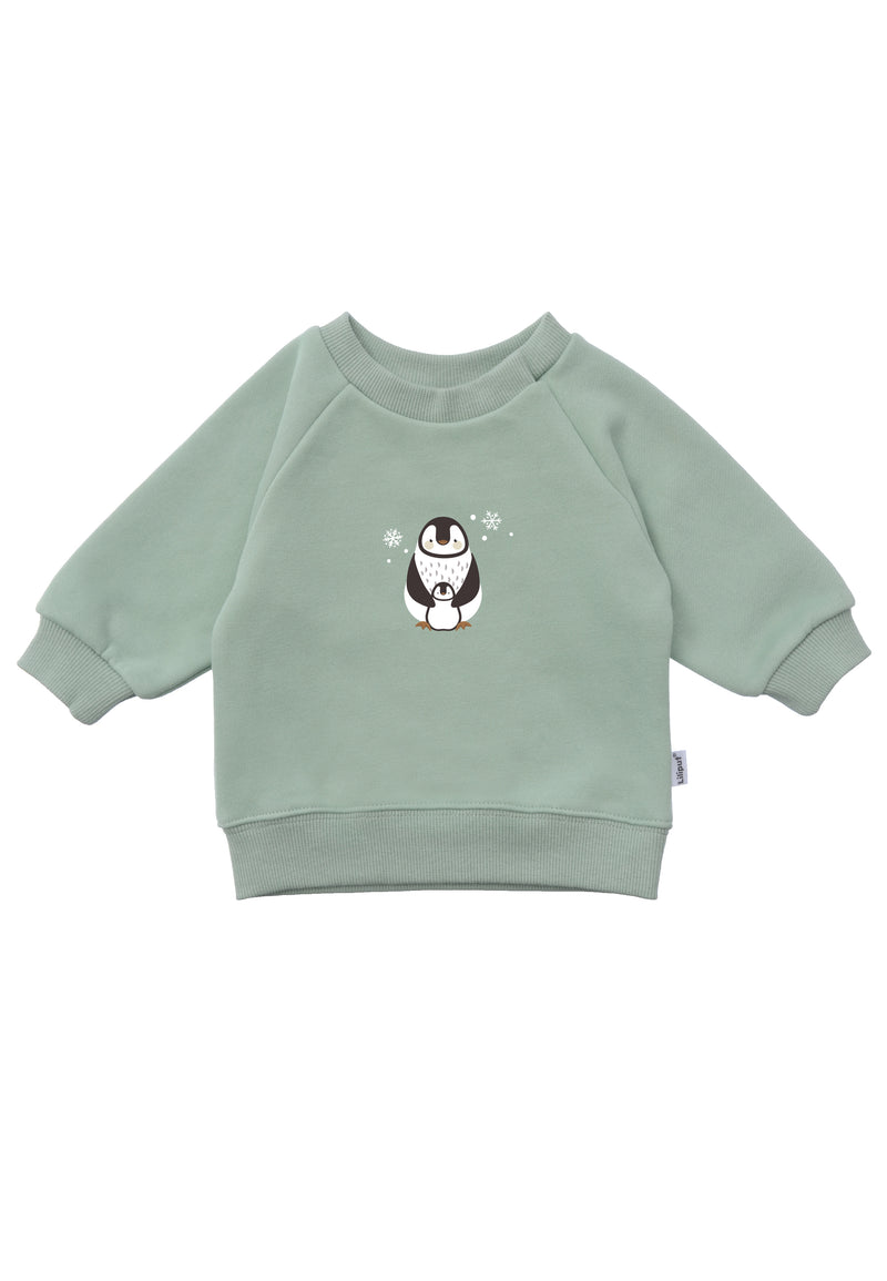 2tlg. Set mit Sweatshirt in schilf und "Pinguin" Print & Leggings