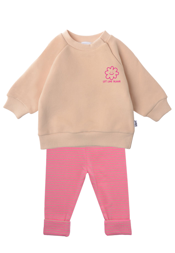 2tlg. Set mit Sweatshirt und Leggings "Let Love Bloom"