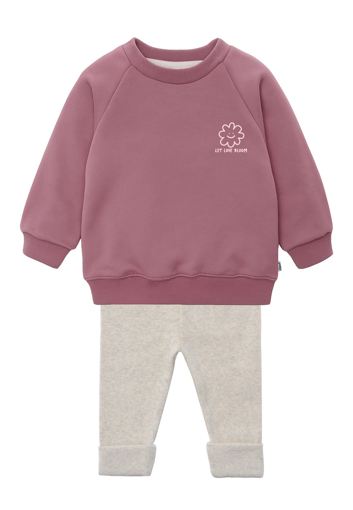 2tlg. Set mit Sweatshirt und Leggings "Let Love Bloom"