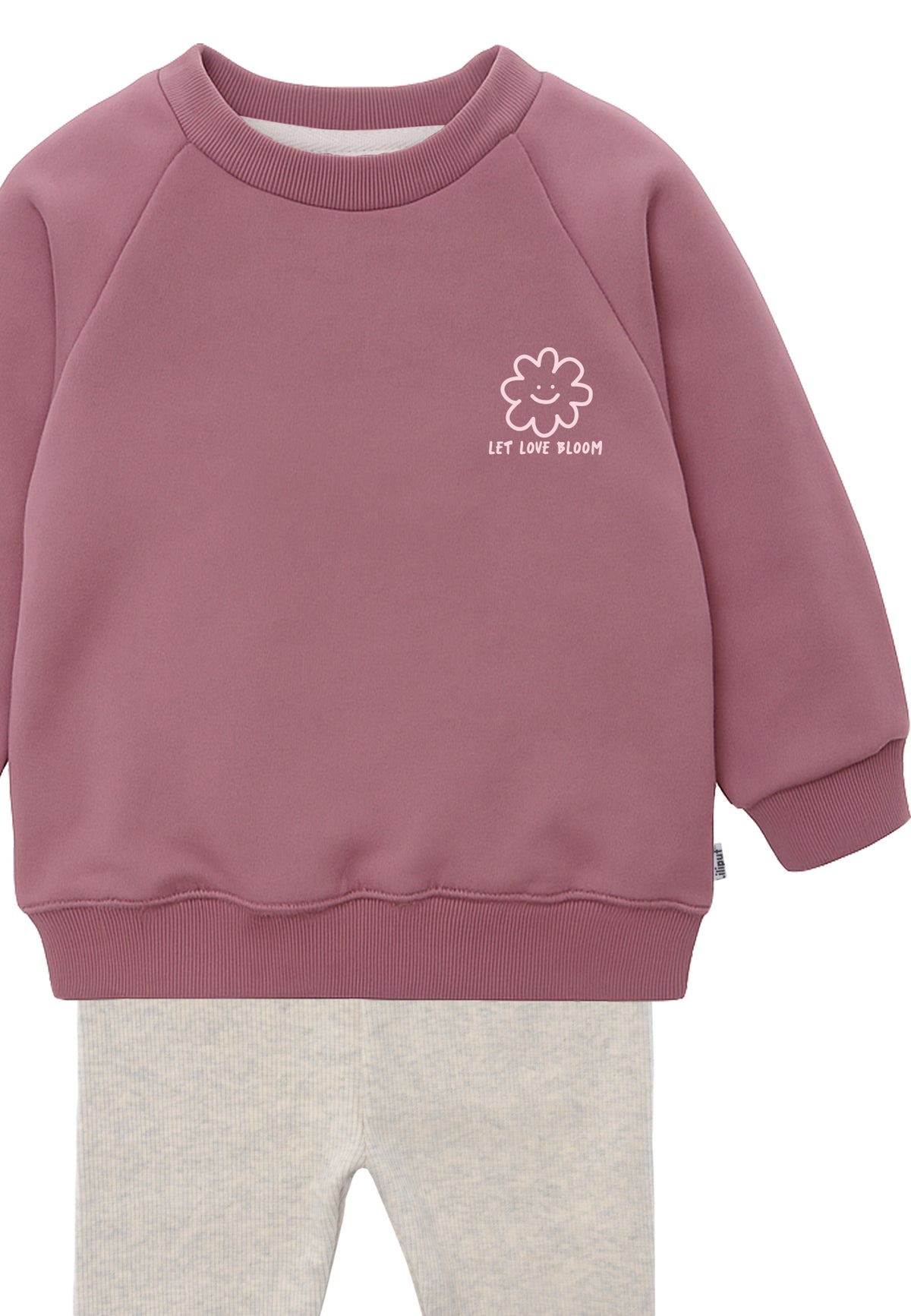 2tlg. Set mit Sweatshirt und Leggings "Let Love Bloom"
