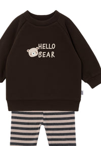 2tlg. Set mit Sweatshirt und Leggings "Hello Bear"
