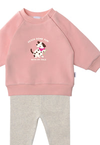 2tlg. Set mit Sweatshirt und Leggings "fetch some fun"