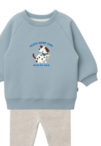 2tlg. Set mit Sweatshirt und Leggings "fetch some fun"