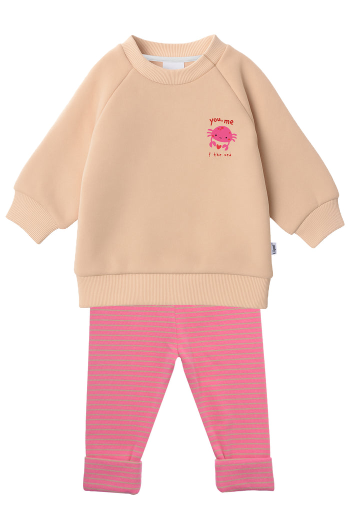 2tlg. Set mit Sweatshirt und Leggings "Krabbe"