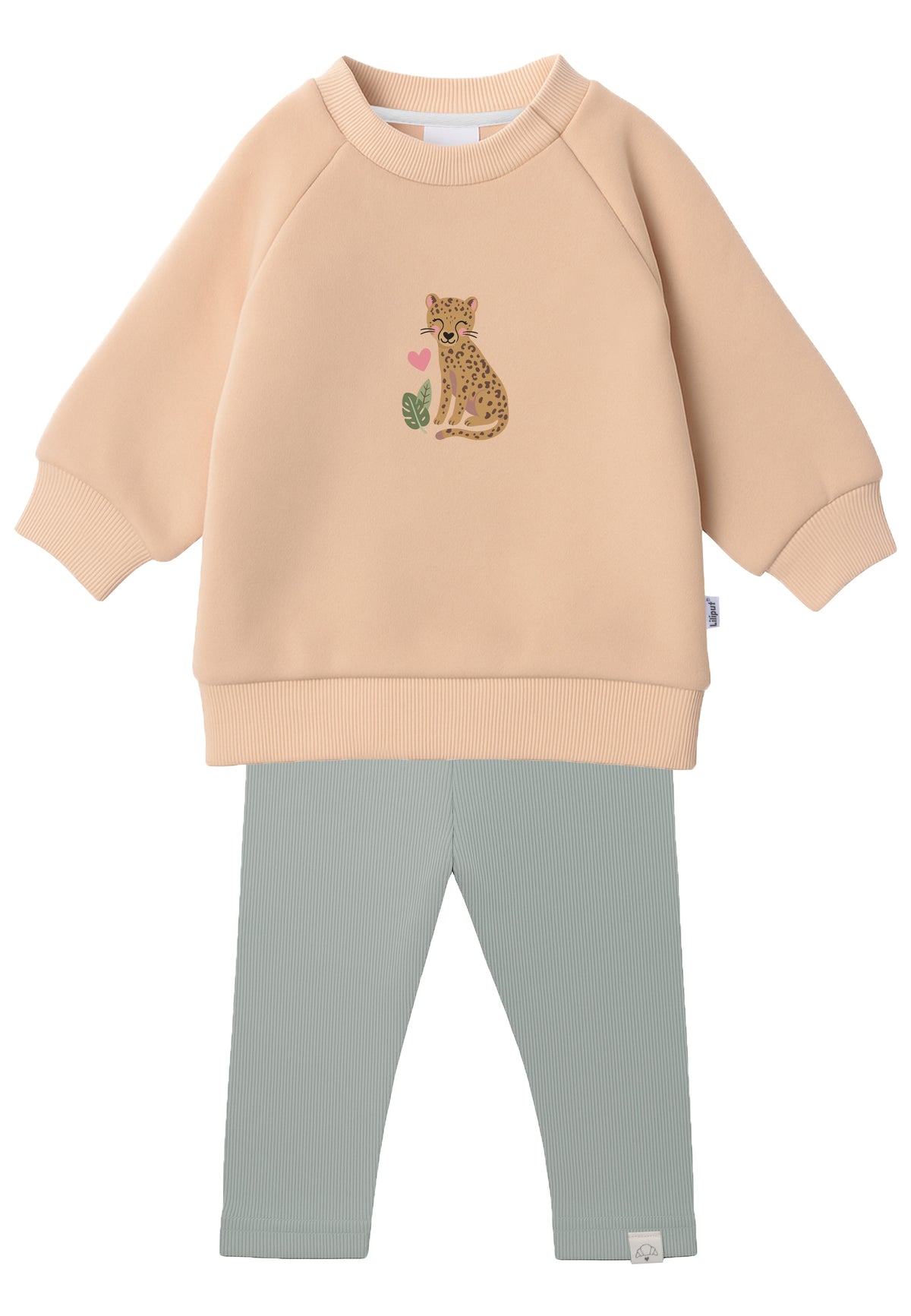 2tlg. Set mit Sweatshirt in beige "Leo" und Leggings
