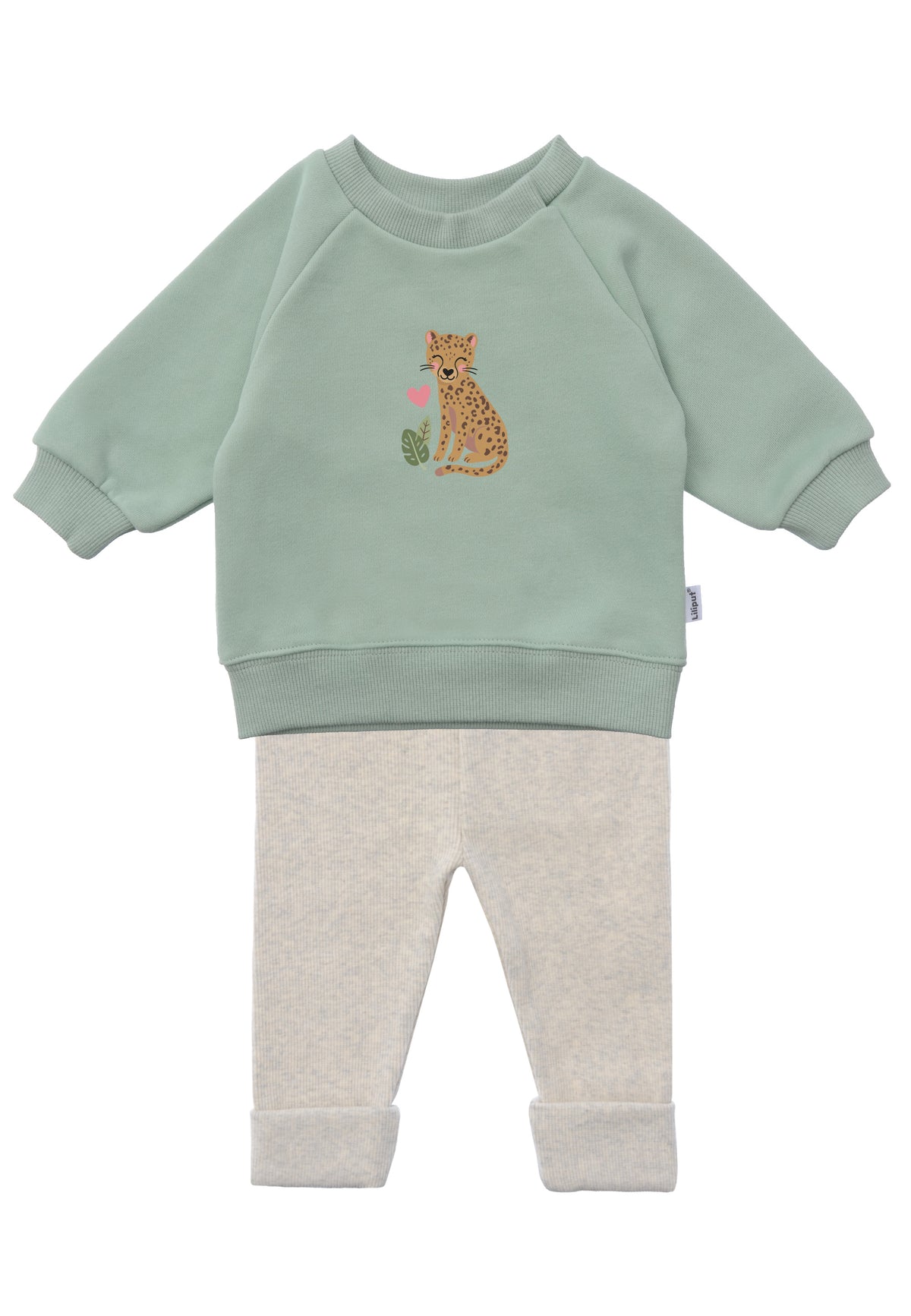2tlg. Set mit Sweatshirt in schilf "Leo" und Leggings