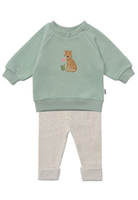 2tlg. Set mit Sweatshirt in schilf "Leo" und Leggings