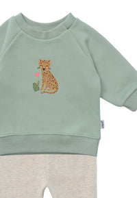 2tlg. Set mit Sweatshirt in schilf "Leo" und Leggings
