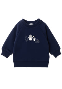 2-teiliges Baby-Set mit Sweatshirt & Leggings – Pinguine in Marineblau/Grau