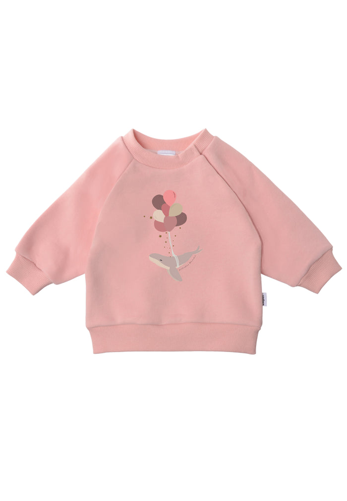 Sweatshirt in rosa mit niedlichem Wal Print.