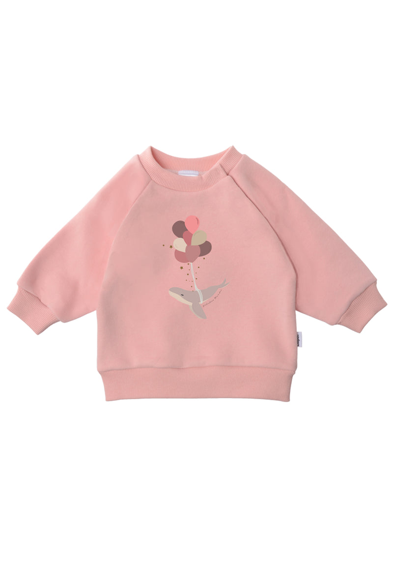 Sweatshirt in rosa mit niedlichem Wal Print.