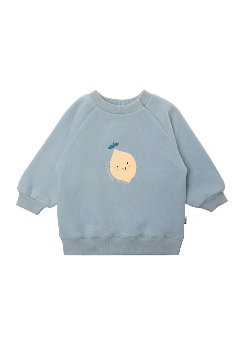 Sweatshirt in hellblau mit niedlichem Zitronen Aufdruck.