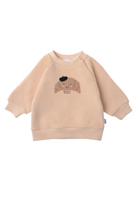 Sweatshirt in beige mit Print Croissant