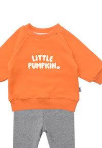 2tlg. Set mit Sweatshirt "little pumpkin" in orange und Leggings