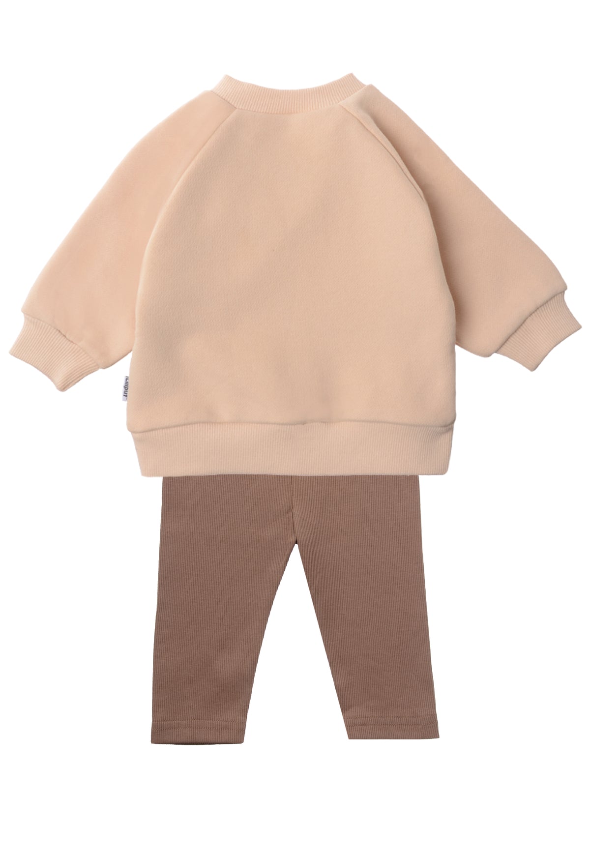 2tlg. Set mit Sweatshirt in beige "XMAS Croissant" und Leggings