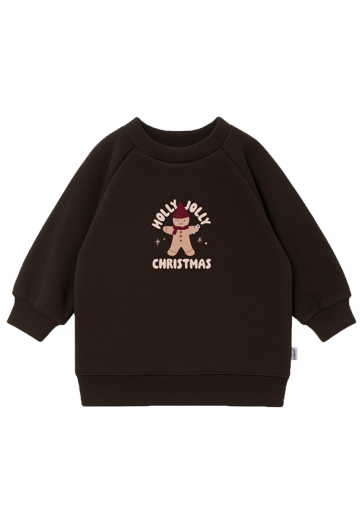 2tlg. Set mit Sweatshirt in braun und "XMAS Holly Jolly" Print und Leggings