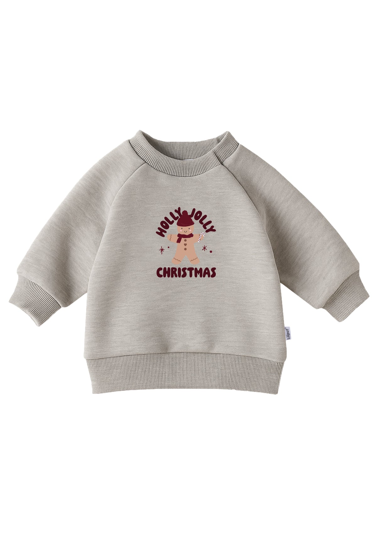 2tlg. Set mit Sweatshirt in grau und "Holly Jolly" Print und Leggings