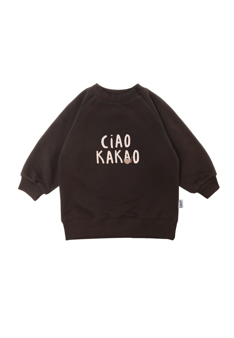 Sweatshirt in braun mit ciao kakao print
