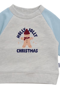 Multicolor Sweatshirt grau hellblau "Holly Jolly"