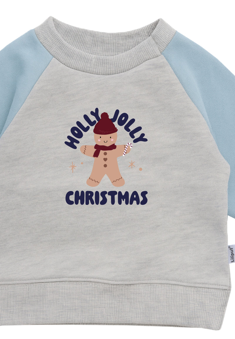 Multicolor Sweatshirt grau hellblau "Holly Jolly"