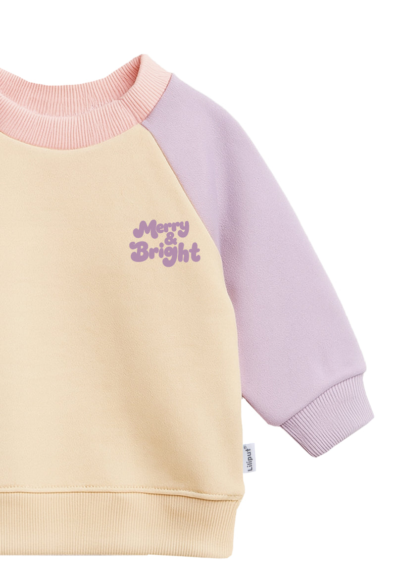 Multicolor Sweatshirt beige flieder "Merry Bright"