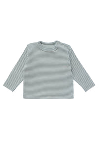 Langarmshirt in schilf-ecru-geringelt Vorderseite