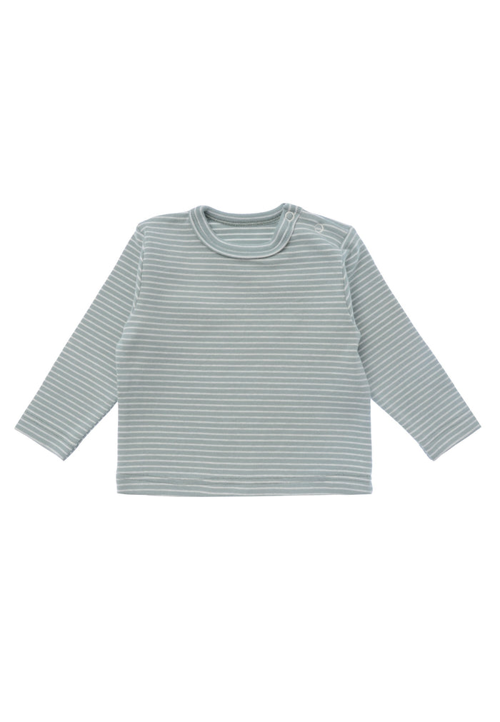 Langarmshirt in schilf-ecru-geringelt Vorderseite